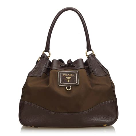 prada brown tote leather bag|prada nylon tote bag price.